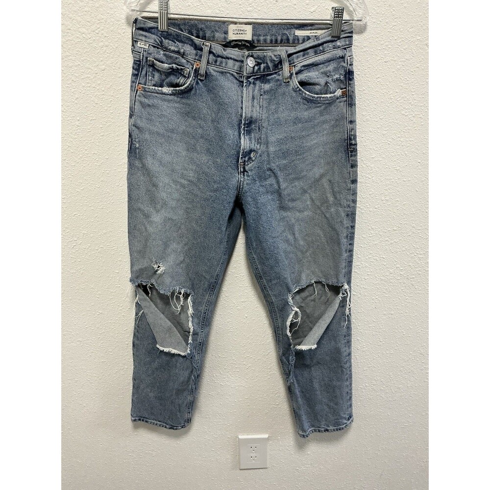 Citizens Of Humanity Marlee High Rise Distressed Relaxed Tapered Jeans Size 29